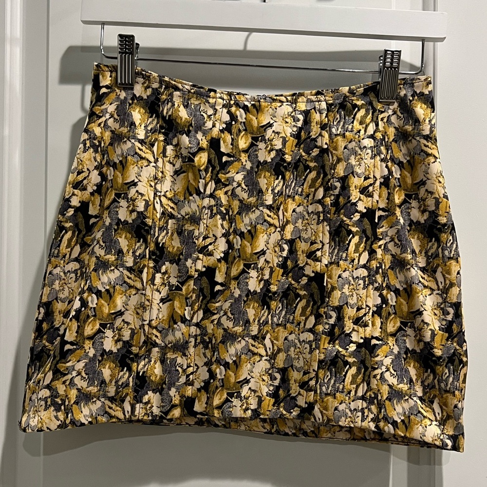 Lioness Black and Gold Embellished Mini Corset Skirt M